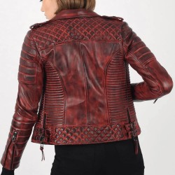 Vanson Fashion Style Genuine Lambskin Leather Jacket For Women
