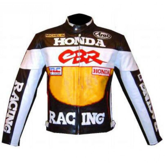 Honda Red CBR Leather Motorcycle Jacket