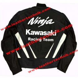 Kawasaki Ninja Black Leather Motorcycle Jacket