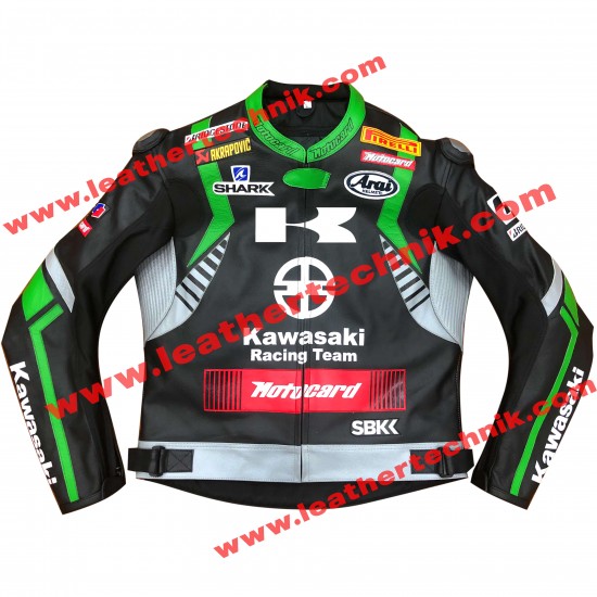 Kawasaki Team Racing Leather Motorcycle Jacket