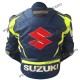 Suzuki GSXR Blue Leather Motorcycle Motogp Jacket