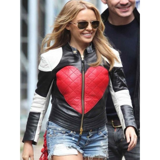 Kylie Minogue Valentine Red Heart Leather Jacket