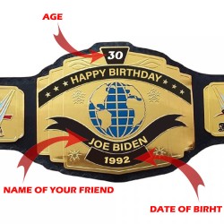 Customize Brass Metal Wrestling Championship Belt for Birthday Gift