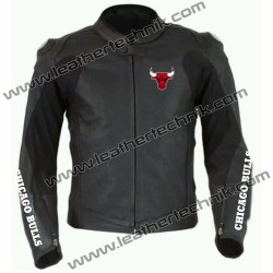 Chicago Bulls Leather Motorcycle Racing Jacket