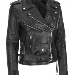 Women Leather Motorcycle Jacket 