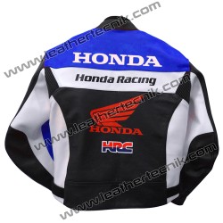 Blue Honda CBR Leather Motorbike Racing Jacket