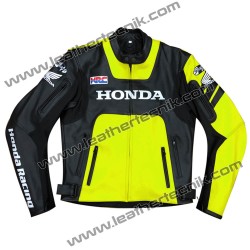 Honda CBR Biker Leather Motorcycle Racing Jacket (Free Worldwide Shipping)