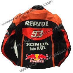 93 Marc Marquez Honda Redbull Repsol Leather Motorcycle Jacket