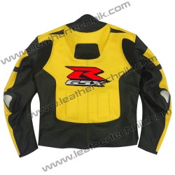 Suzuki Gsxr Yellow Leather Motorcycle Jacket