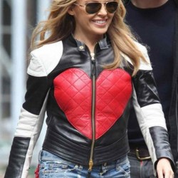 Kylie Minogue Valentine Red Heart Leather Jacket